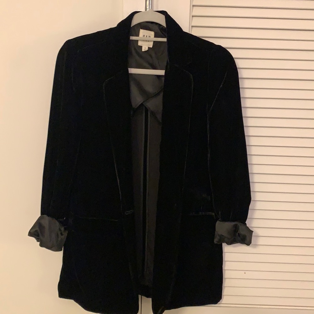 Velour Black Blazer 1 Button